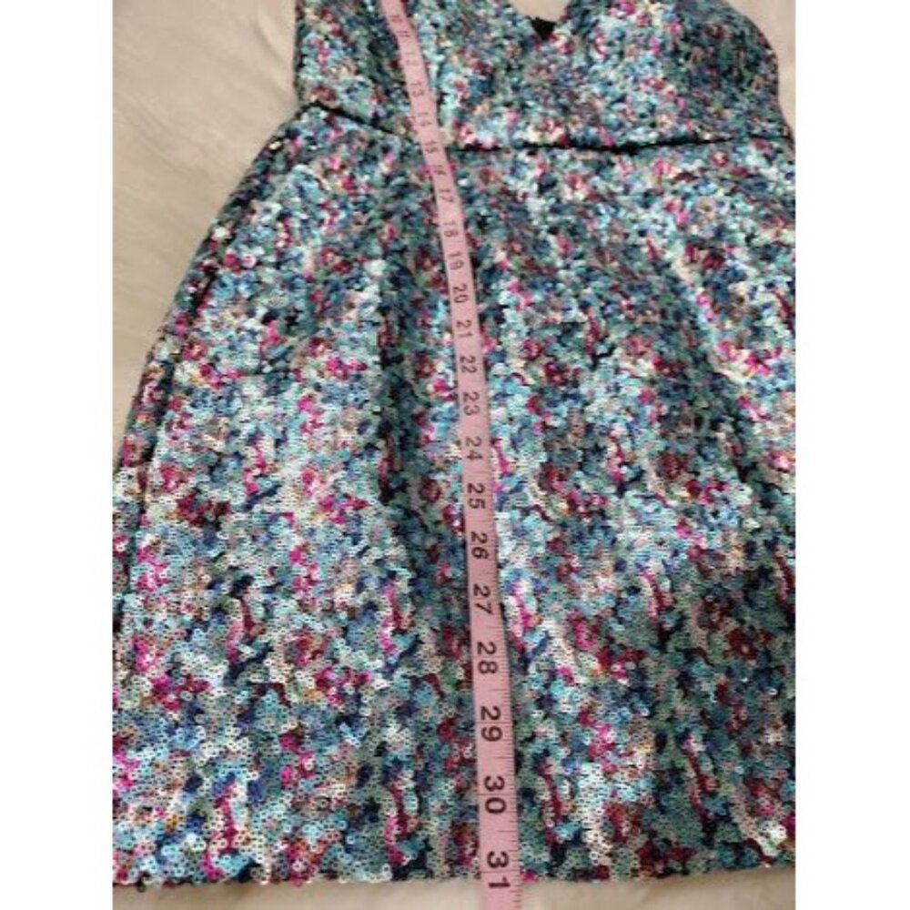 TOPSHOP Sequins Twee Homecomming NYE V-Neck Prom Glamour Mini Dress Size 6 - Picture 7 of 13